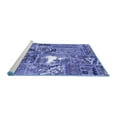 thumbnail image 2 of Ahgly Company Machine Washable Indoor Rectangle Patchwork Blue Transitional Area Rugs, 6' x 9', 2 of 4