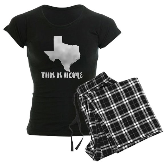 CafePress - Texas This Is Home - Women's Dark Pajamas