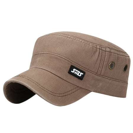 Mifelio Cadet Hats for Men Vintage Sport Baseball Fashion Sun Flat Cap Hat Cap Unisex Baseball Caps Flat Top Hats Brown One Size
