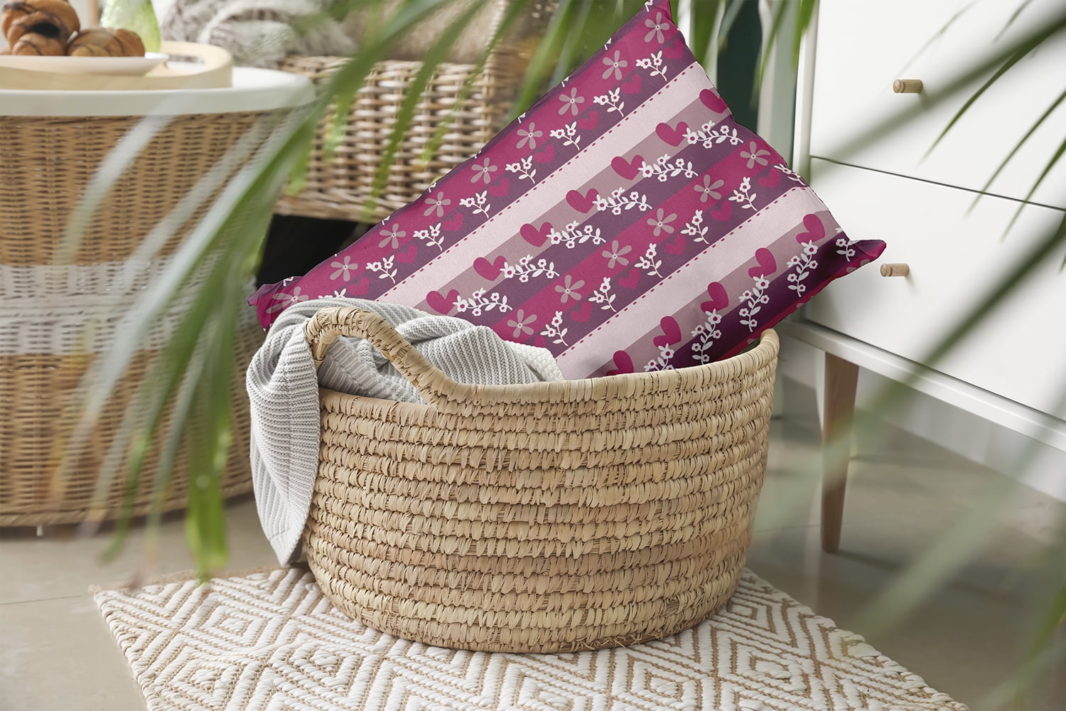 20" x 14" Simply Daisy Love Garden Polyester Indoor/Outdoor Pillow, Blush Qty 1