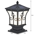 thumbnail image 4 of Lámpara de columna de linterna con linterna solar LED Lámpara de columna al aire libre Decoración de la cerca del jardín, 4 of 6