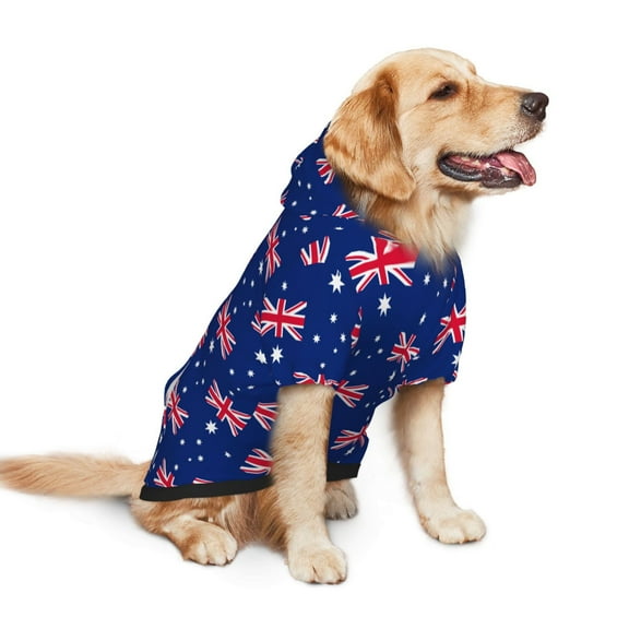 Dog Hoodie Pet Clothes Australian Flag Sweater Sweatshirts Pullover Coat for Large Medium Dogs Small