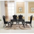 thumbnail image 3 of European-style dining table and chair combination 6 people black solid wood carving rectangular table simple small family . My Lux Decor Round, 3 of 28