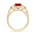 thumbnail image 2 of ANGARA Lab Grown 2.1 Ct Vintage Inspired Round Ruby Ornate Halo Engagement Ring for Women in 14K Yellow Gold (Size-8mm) | July Birthstone, Anniversary, Jewelry Gift for Women | Lab-Grown Ruby Ring, 2 of 8