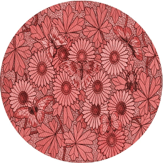 Ahgly Company Indoor Square Patterned Bean Red Area Rugs, 3' Square