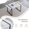 thumbnail image 3 of JUFU 55'' White imitation marble Dining Table with Black Metal Legs, Modern Kitchen Table for 4–6, 3 of 6
