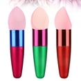 thumbnail image 4 of FELTECHELECTR 3 brochas de esponja para maquillaje, húmedas y secas, para base de maquillaje, con forma de huevo (rojo, rosa y verde), 4 of 5