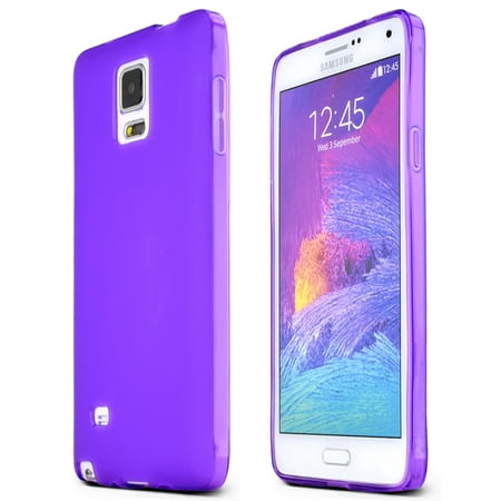Samsung Galaxy Note 4 TPU Case [Purple] Protective Bumper Case w/ Flexible Crystal Silicone TPU Impact Resistant Material [Slim and Perfect Fitting Samsung Galaxy Note 4