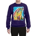 thumbnail image 2 of Wild Bobby Dean Russo Neon Colorfu Dolphin Animal Lover Unisex Crewneck Graphic Sweatshirt, Purple, Medium, 2 of 5