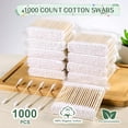 thumbnail image 3 of Bamboo Cotton Swabs 1000 Count, Organic Cotton Swabs with Wooden Sticks, Double Tipped Cotton Buds for Ears, Makeup, Daily Cleaning, 3 of 14