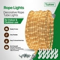 thumbnail image 3 of Tupkee Rope Light Warm Clear - 24 Feet 7.3 m, for Indoor and Outdoor use - 10MM Diameter - 288 Clear Incandescent Long Life Bulbs Decorative Rope Tube Lights - Pack of 2, 3 of 8