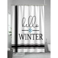thumbnail image 5 of Christmas Hello Shower Curtain Set ，Waterproof Fabric Shower Curtains Winter Snowflake Black Line Shower Curtains for Bathroom,Bathroom Decor 54x"78", 5 of 6