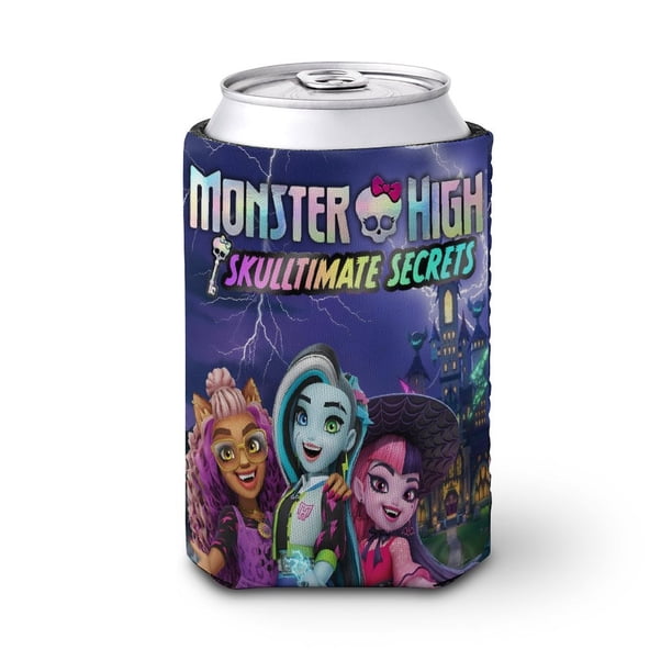 Monster High Funda enfriadora de latas, aislante de bebidas para mantener frías o calientes, funda térmica plegable para latas, portabebidas reutilizable