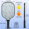 thumbnail image 3 of Pickleball Paddles Set,Pioneer Flower Floral Print Pattern Fiberglass Surface Pickleball Racket Set with 2 Indoor Outdoor Pickleball Balls and Pickleball Bag,Pickle-ball Equipment, 3 of 6