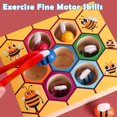 thumbnail image 3 of Yunchy Juguete de habilidad motora fina para niños pequeños Juego de combinación de abeja a colmena Montessori Clasificación de colores de madera Juguete a juego Juguetes educativos preescolares Regal, 3 of 5