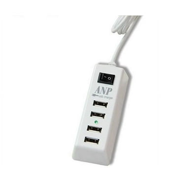 4-Port USB 2.0 Portable Multi-Purpose Charger w/5Ft Power Cord