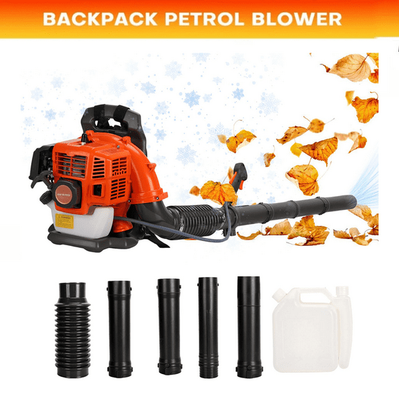 Floseru 52CC Gas Backpack Leaf Blower – 1.7HP 2 Cycle Gas Leaf Blower, 550CFM High-Velocity, 200MPH High Airflow, Powerful Clearing Performance and Ergonomic Harness System