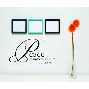 Custom Wall Decal Peace Be Unto This House.. Picture Art Living Room Peel & Stick Sticker - Vinyl Wall Decal