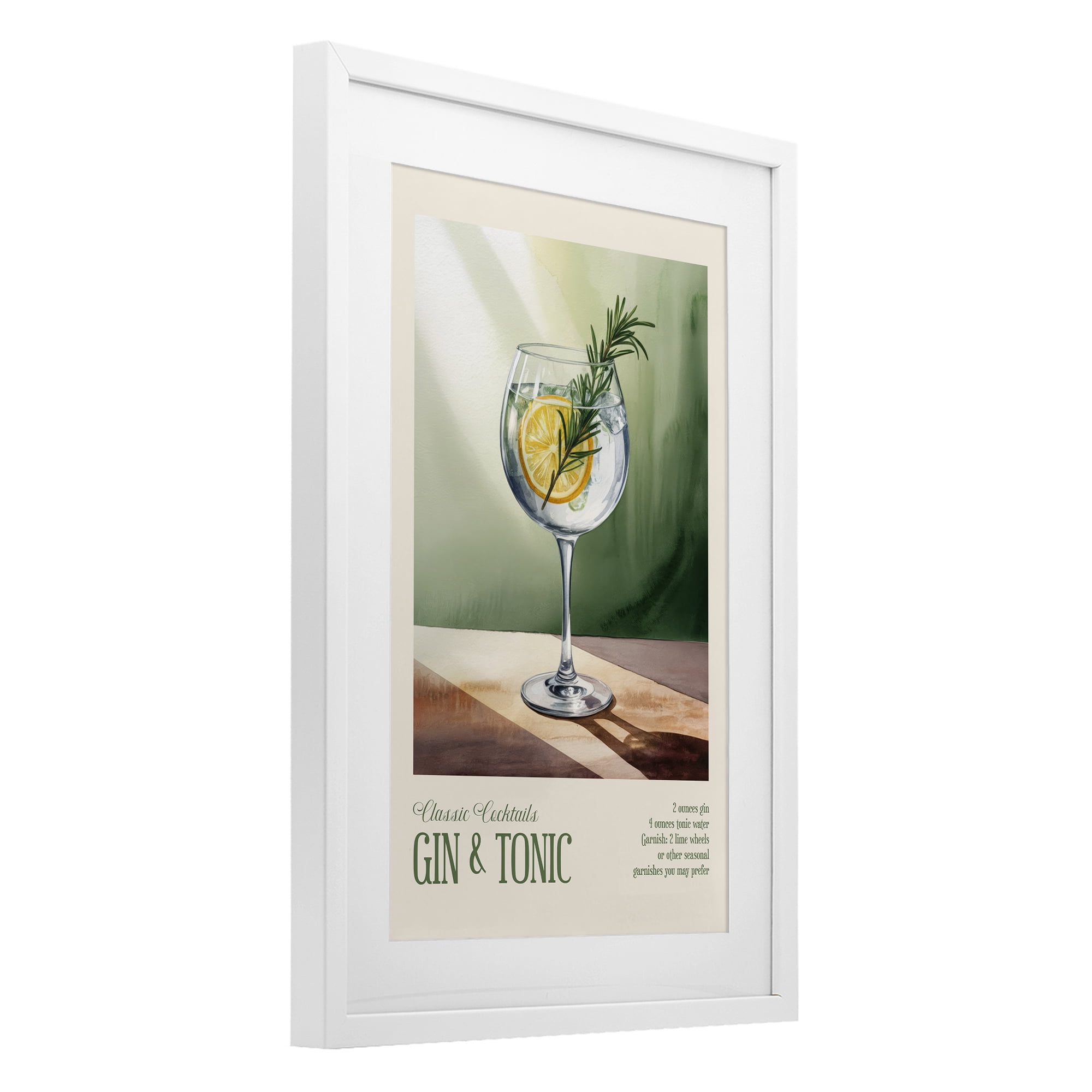 Stupell Industries Gin & Tonic Sun Rays White Framed Print Under Glass, design by Andreas Magnusson
