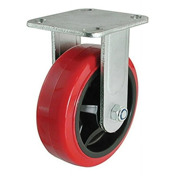 Richelieu America 236859 6 in. Polyurethane Mold On Rigid Caster, Red & Black