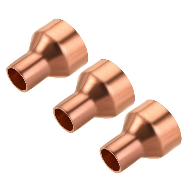 Unique Bargains Raccord Réducteur en Cuivre avec Embout Anti-Sueur, 1/2 x 1 Pouce ID pour Adaptateur de Réfrigération HVAC, Lot de 3