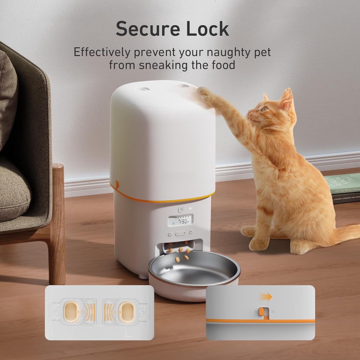 Automatic Cat & Dog Feeder – 4L Timed Dry Food Dispenser, 1–6 Meals/Day, 1–16 Portion Settings, 180-Day Battery, Includes Desiccant Bag to Keep Food Fresh