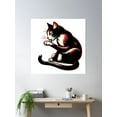 thumbnail image 2 of Milo'S Purrfect Clean: A Tabby'S Grooming Moment Poster Wall Art, Modern Wall Decor, 16x16 UNFRAMED, 2 of 3