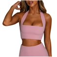 thumbnail image 5 of ALLLIST Halter Sports Bras for Women High Support Pink Adaptive Breathable Solid Ladies Sports Bras Size S-XL, 5 of 5