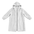 thumbnail image 5 of Women's Thick Sherpa Fleece Hooded Long Coat Oversized Cozy Warm Cardigan Jacket with Pocket Casual Fashion Winter Outer Clothing White, 5 of 8