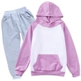thumbnail image 4 of Tween Girl Clothes 2 Pieces Outfit Set Long Sleeve Hoodie Sweatshirt Pants Two Piece Color Casual Outfit For Toddler Kids Sweatsuits 6-7 Years, 4 of 4