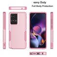 thumbnail image 2 of Njjex for Motorola Moto G Stylus 5G 2024 Case with Tempered Glass Screen Protector,360 Full Body Heavy Duty Rugged Shockproof Protective 2 in 1 PC Phone Cover，Rose, 2 of 6