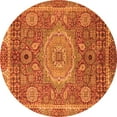 thumbnail image 1 of Ahgly Company Indoor Round Abstract Orange Modern Area Rugs, 5' Round, 1 of 4