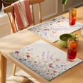 thumbnail image 4 of Spring Flowers Placemats Set of 8 Vintage Farmhouse Floral Place Mats Indoor Wipeable Table Mats Washable Cloth Dining Table Placemats for Kitchen Holiday Party Home Decor 13x19 Inch, 4 of 9