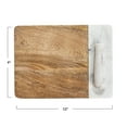 thumbnail image 3 of Creative Co-Op Mango Wood and Marble Cheese and Cutting Board with Inlaid Marble Pestle, Natural and White, 3 of 5