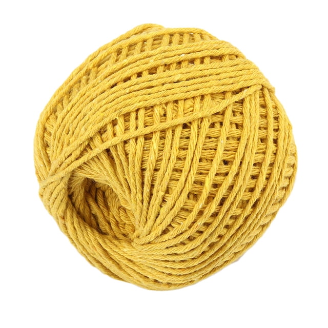 kurtrusly Cotton Thread Weave Socks Clothes Hats Clothing Practicing Prop Sewing Rope Multicolored 100 Meters for Beginners DIY Ropes yellow