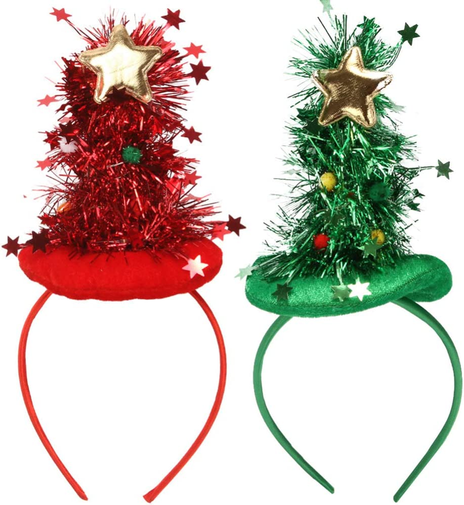 LightUp Christmas Headbands Glitter Star Christmas Tree Headbands