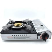 Chef Master 90235 Butane Countertop Stove 12,000 BTU, Professional Quality, Portable, with Carry Case, High Performance, Electronic Ignition, Brass Burner, Double Wind Guard, 1 Burner