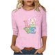 thumbnail image 2 of Fiudx Ofertas y Liquidaciones Blusas de Manga 3/4 para Mujer, Camisa con Estampado Vintage, Informal, Manga 3/4, Cuello Redondo, Blusa Estilo Túnica Boho, 2 of 4