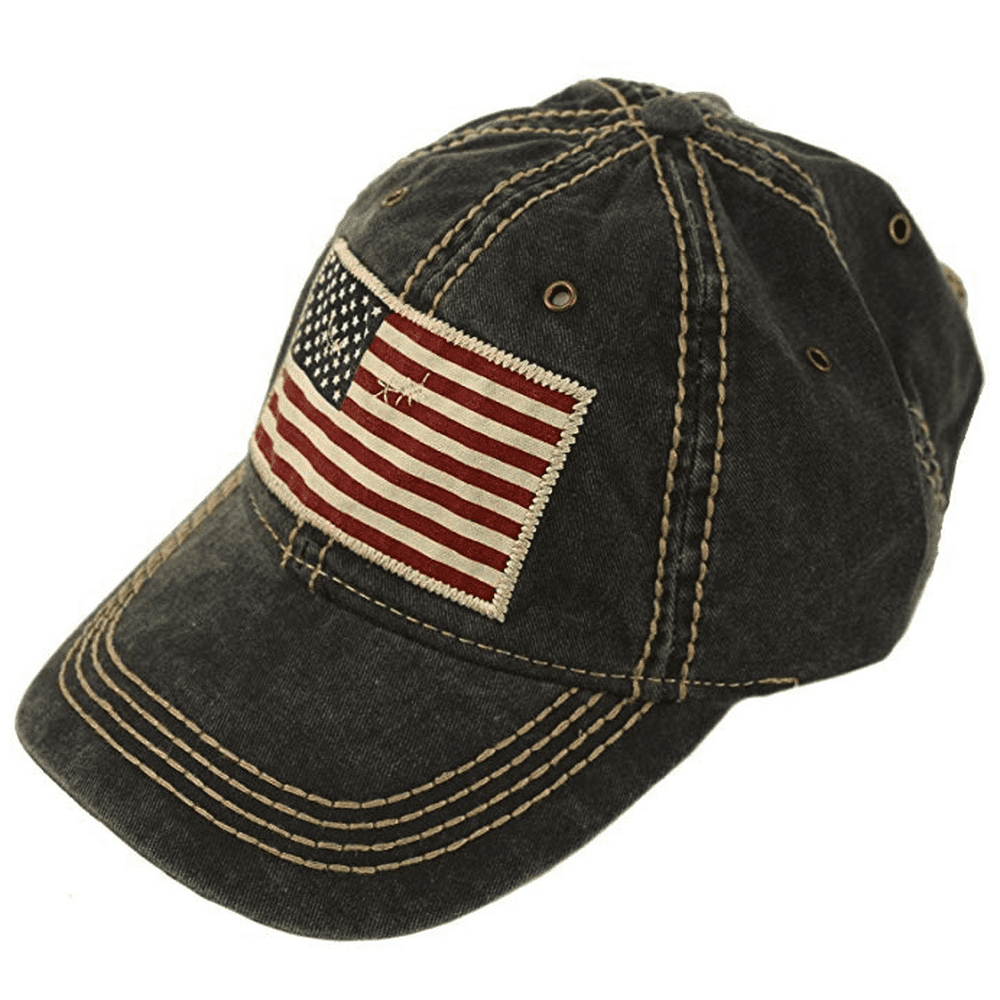 EP - Low Profile Adjustable Vintage Washed Cotton USA Flag Baseball Cap ...