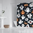 thumbnail image 2 of Dark Halloween Ghosts Pumpkins and Stars Shower Curtain 72"x84" ,Bathroom Decorative Shower Curtains Set with 12 Hooks,Modern Waterproof Washable Shower Curtain, 2 of 6