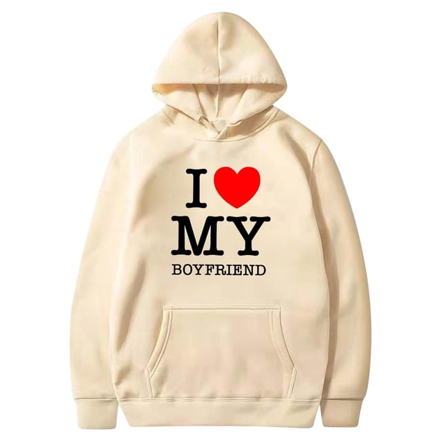 Mode Saint-Valentin Couple Imprimé à Capuche Mode Polaire Poche Chandail Manteau