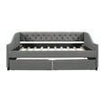 thumbnail image 3 of Upholstered daybed with Two Drawers, Wood Slat Support, Gray, Full Size), 3 of 9