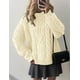 thumbnail image 2 of Suéter PRETTYGARDEN para mujer, tejido oversized con trenzas, beige, talla XL, 2 of 6