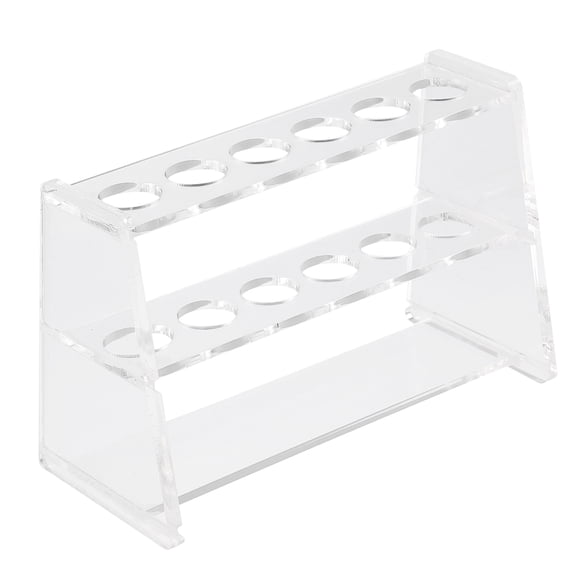 Acrylic Test Tube Rack with 12 Holes Dual Layer for Lab Use Transparent and 2.5 x 6.5 inches