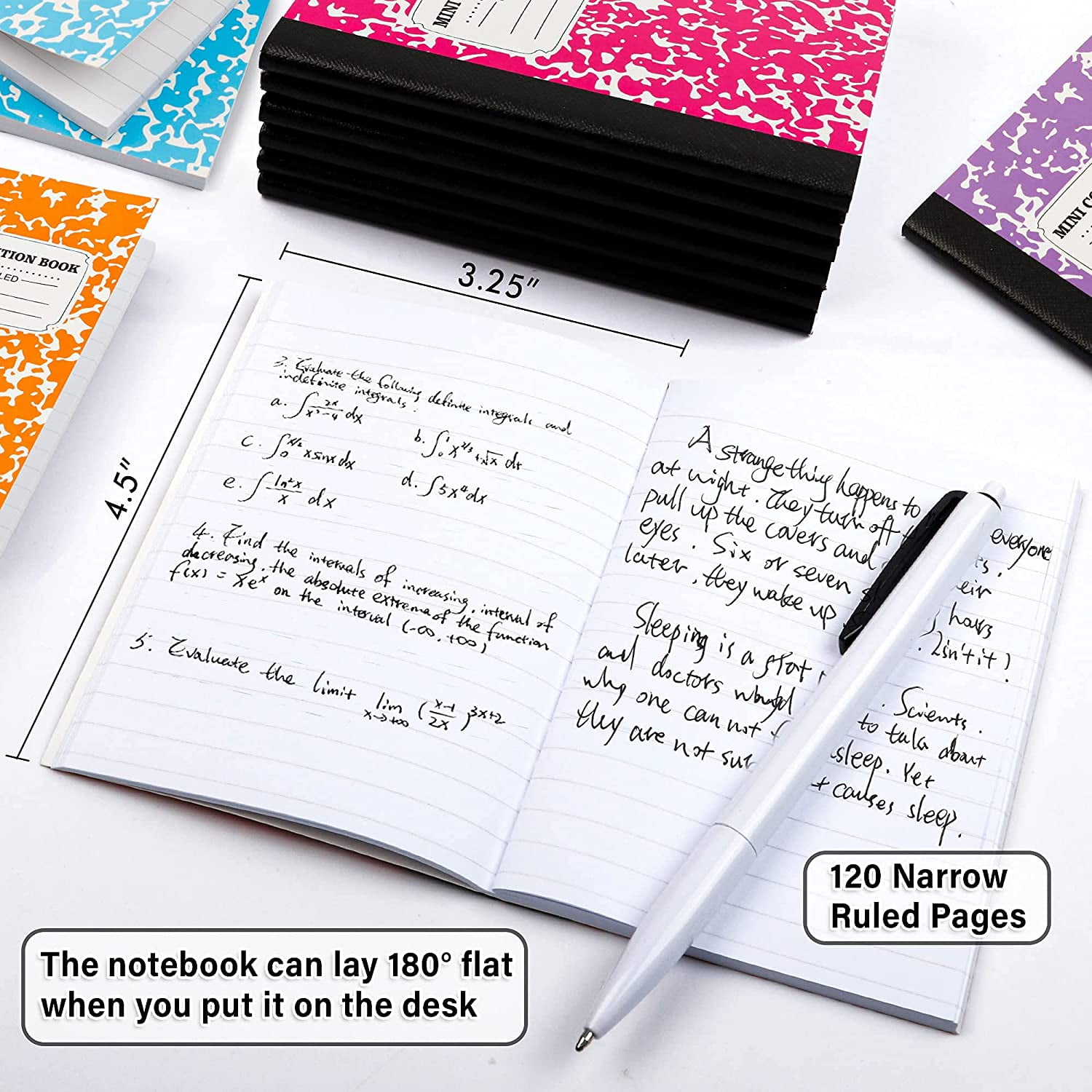 feela Mini Composition Notebook, Cute 30 Pack 5 Pastel Colors Narrow Ruled Mini Composition Books Bulk, Small Pocket Marble Journal Notebooks for Students College, Pocket Size 4.5 x 3.25 in
