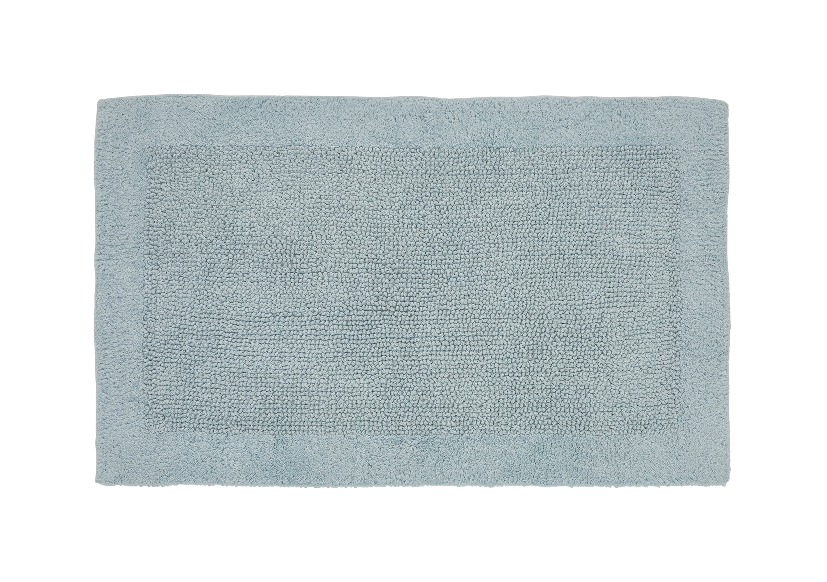 Better Trends 21" x 34" Premium Bathroom Rugs 100% Cotton Soft Reversible Tufted Bath Mat Water Absorbent Bath Rug Ideal for Bathroom Shower and Tub Use (Blue) Edge Collection