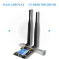 thumbnail image 1 of 2.4G/5G Ethernet Card PCIE  Card, 433Mbps PCIE Expansion Card, Advertising Machines For Desktop All-In-One PC, 1 of 8