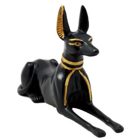 Ebros Egyptian Classical God Anubis Jackal Dog Figurine 5.5"L Deity of Afterlife