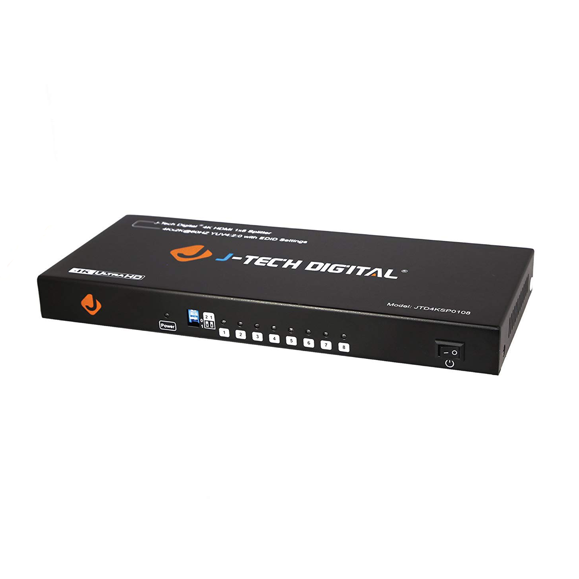 J-Tech Digital HD 4K 60HZ 1x8 HDMI Splitter High Resolutions 4K@60HZ 4:2:0 Full HD, Full 3D [JTD4KSP0108] - image 1 of 6
