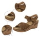 thumbnail image 5 of Bmisegm Women's Summer Fashion Solid Color Hollow Open Toe Leather Sandals Casual Comfortable Light Outdoor Sandals Sandals Women Summer Brown 7, 5 of 8